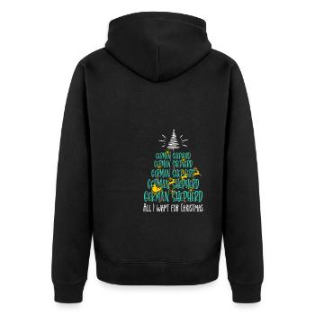 Deutscher Schäferhund Hund Weihnachten Hunderasse - Unisex Premium Bio Zip Hoodie - Schwarz - Hinten - Nico (187cm)