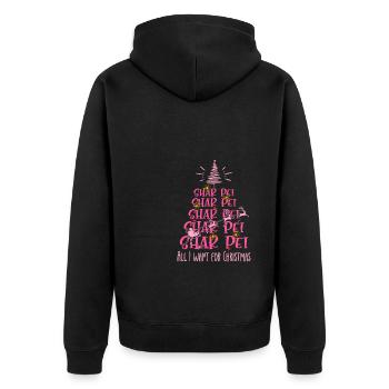 Shar Pei Hund Weihnachten Hunderasse - Unisex Premium Bio Zip Hoodie - Schwarz - Hinten - Nico (187cm)