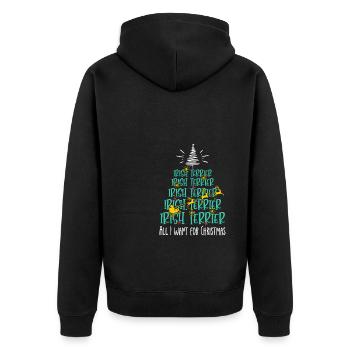Irischer Terrier Hund Weihnachten Hunderasse - Unisex Premium Bio Zip Hoodie - Schwarz - Hinten - Nico (187cm)