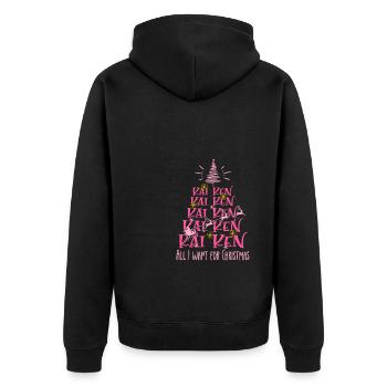 Kai Ken Hund Weihnachten Hunderasse - Unisex Premium Bio Zip Hoodie - Schwarz - Hinten - Nico (187cm)