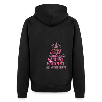 Whippet Hund Weihnachten Hunderasse - Unisex Premium Bio Zip Hoodie - Schwarz - Hinten - Nico (187cm)