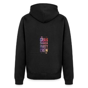 Dicton de l’équipe de fête de Gran Canaria - Veste à capuche bio Premium Unisexe - noir - Dos - Nico (187cm)