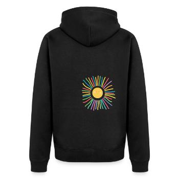 The Sun Is Laughing - Gift Idea - Baby Gift - Unisex Premium Organic Zip Hoodie - black - Back - Nico (187cm)