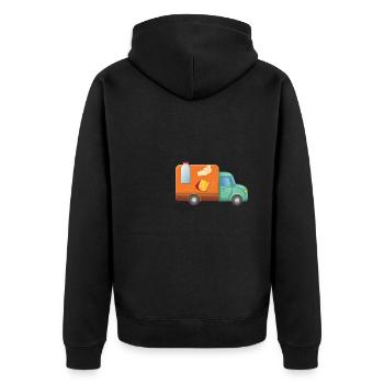 Delivery Service Milk Cart - Unisex Premium Organic Zip Hoodie - black - Back - Nico (187cm)