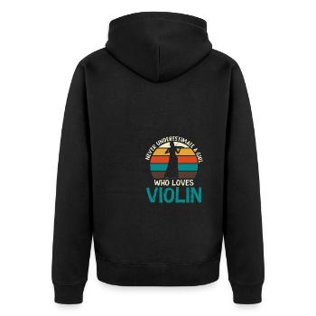 Violin Violinist Orchestra Lovers of classical music - Unisex Premium Organic Zip Hoodie - black - Back - Nico (187cm)