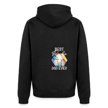 Meilleur caniche Papa Jamais Chiot Chien de compagnie - Veste à capuche bio Premium Unisexe - noir - Dos - Nico (187cm)