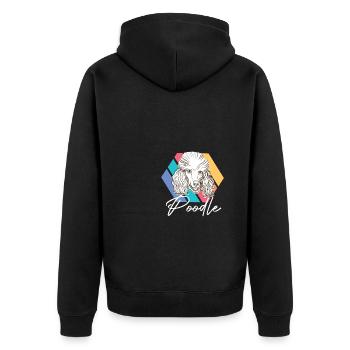 Awesome Pudel Welpe Welpe Haustier Hundeliebhaber - Unisex Premium Bio Zip Hoodie - Schwarz - Hinten - Nico (187cm)