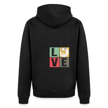 Funny Axolotl Cute Kawaii Animal Fun Liebhab - Unisex Premium Organic Zip Hoodie - black - Back - Nico (187cm)