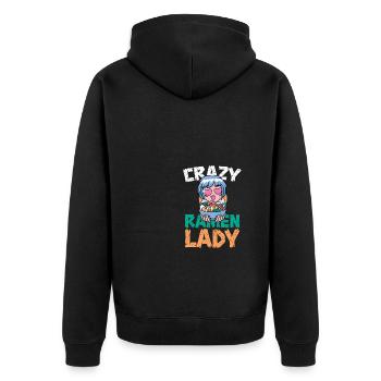 Lustige Ramen Lebensmittel Nudeln Japanisch Anime - Unisex Premium Bio Zip Hoodie - Schwarz - Hinten - Nico (187cm)