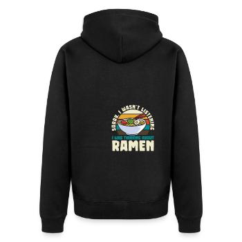 Lustige Ramen Lebensmittel Nudeln Japanisch Anime - Unisex Premium Bio Zip Hoodie - Schwarz - Hinten - Nico (187cm)