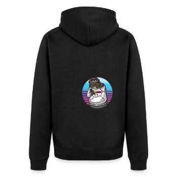Funny Otter Cute Animal Sea Otter Fun Liebh - Unisex Premium Organic Zip Hoodie - black - Back - Nico (187cm)