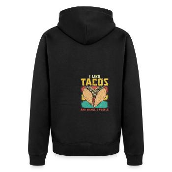 Lustiger Taco Cinco De Mayo Tacos Fun Lovers - Unisex Premium Bio Zip Hoodie - Schwarz - Hinten - Nico (187cm)