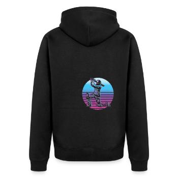 Funny Cricket Cricket Player Sports Ball Fun Li - Unisex Premium Organic Zip Hoodie - black - Back - Nico (187cm)