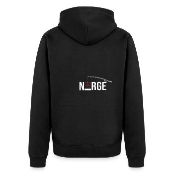 Norge Love small - Unisex Premium Bio Zip Hoodie - Schwarz - Hinten - Nico (187cm)