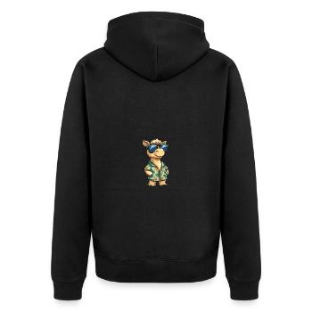 Vacances de bande dessinée de chameau - Veste à capuche bio Premium Unisexe - noir - Dos - Nico (187cm)