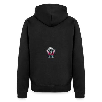 Elephant Winter Comic - Unisex Premium Organic Zip Hoodie - black - Back - Nico (187cm)