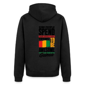 Guinée Guinée Guinée Drapeau Guinée Citation amusante - Veste à capuche bio Premium Unisexe - noir - Dos - Nico (187cm)