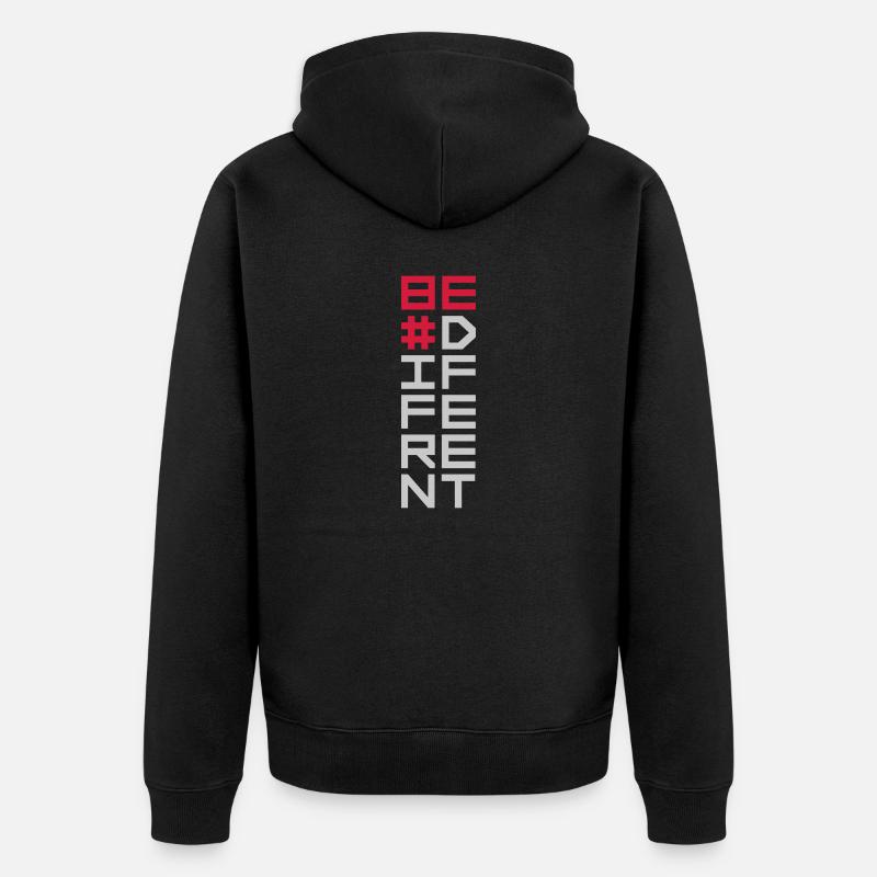 Be different Logo Design - Unisex Premium Bio Zip Hoodie - Schwarz