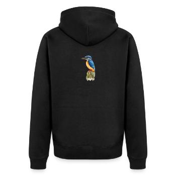 Eisvogel - Unisex Premium Bio Zip Hoodie - Schwarz - Hinten - Nico (187cm)