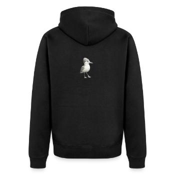 Moin Bonnet North Sea Seagull Noir Blanc - Veste à capuche bio Premium Unisexe - noir - Dos - Nico (187cm)
