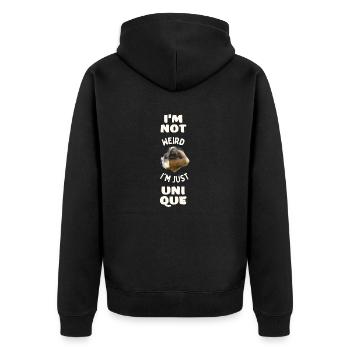 Meerschweinchen Haustier einzigartig lustig Spruch - Unisex Premium Bio Zip Hoodie - Schwarz - Hinten - Nico (187cm)