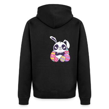 Easter Panda - Unisex Premium Organic Zip Hoodie - black - Back - Nico (187cm)