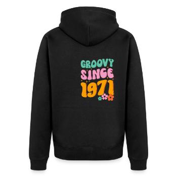 Groovy Hippie depuis 1971 - Veste à capuche bio Premium Unisexe - noir - Dos - Nico (187cm)