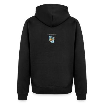 Wandergesellen Wandersmann Wandergeselle - Unisex Premium Bio Zip Hoodie - Schwarz - Hinten - Nico (187cm)