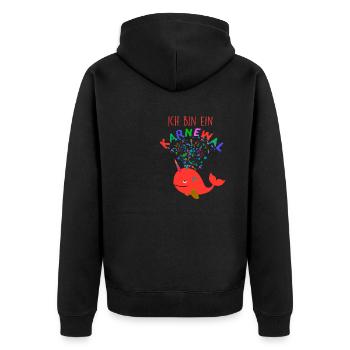 Carnival,Whale,Confetti,Carnival,Whale,Red - Unisex Premium Organic Zip Hoodie - black - Back - Nico (187cm)