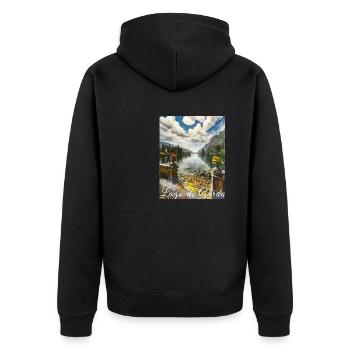 Lago di garda,Lake Garda,lake,landscape - Unisex Premium Organic Zip Hoodie - black - Back - Nico (187cm)