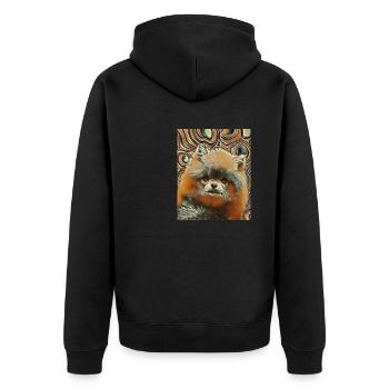 Bébés animaux mignons et moelleux - chien - Veste à capuche bio Premium Unisexe - noir - Dos - Nico (187cm)