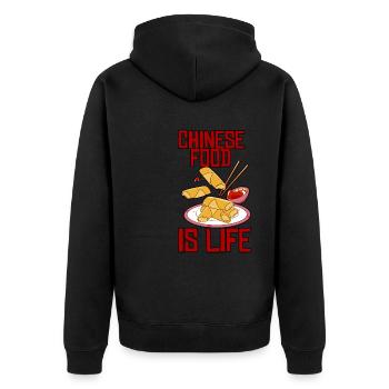 La cuisine chinoise, c’est la vie 2 - Veste à capuche bio Premium Unisexe - noir - Dos - Nico (187cm)