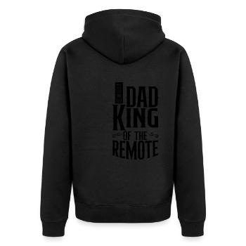 Dad King Of The Remote 2 - Unisex Premium Organic Zip Hoodie - black - Back - Nico (187cm)