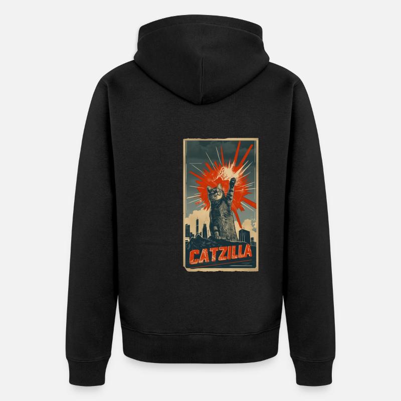 Catzilla (en anglais seulement) - Veste à capuche bio Premium Unisexe - noir