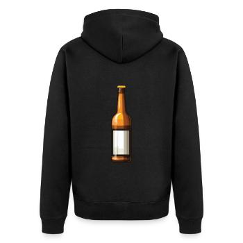 Beer Bottle Beer Drinking Symbol - Unisex Premium Organic Zip Hoodie - black - Back - Nico (187cm)