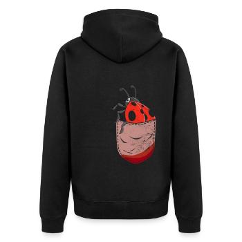 Drôle de sac de poitrine Animal Motif Cadeau Coccinelle - Veste à capuche bio Premium Unisexe - noir - Dos - Nico (187cm)