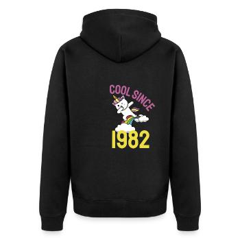 Cool depuis 1982 Dabbing chat 40ème anniversaire - Veste à capuche bio Premium Unisexe - noir - Dos - Nico (187cm)