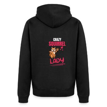Crazy Squirrel Lady Gift Squirrel - Veste à capuche bio Premium Unisexe - noir - Dos - Nico (187cm)