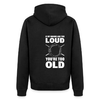 Lustiges Trommeln Schlagzeuger - Unisex Premium Bio Zip Hoodie - Schwarz - Hinten - Nico (187cm)