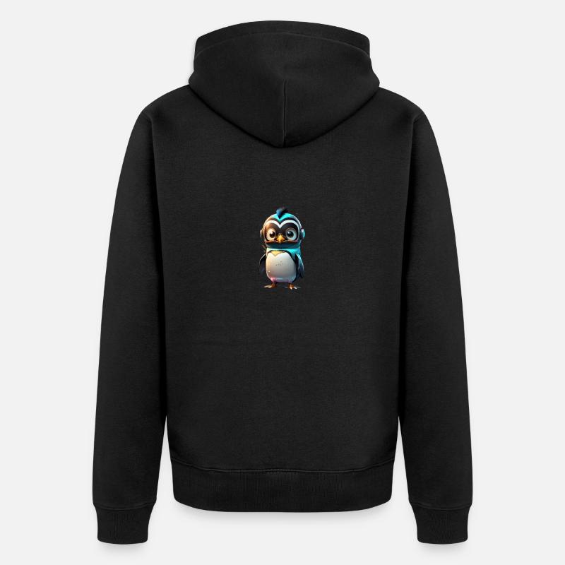 Robot Pingouin - Veste à capuche bio Premium Unisexe - noir