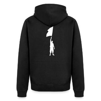 Supporter / Football Association Ultra Drapeau - Veste à capuche bio Premium Unisexe - noir - Dos - Nico (187cm)