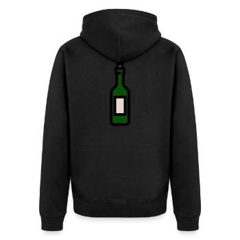 wine bottle - Unisex Premium Organic Zip Hoodie - black - Back - Nico (187cm)