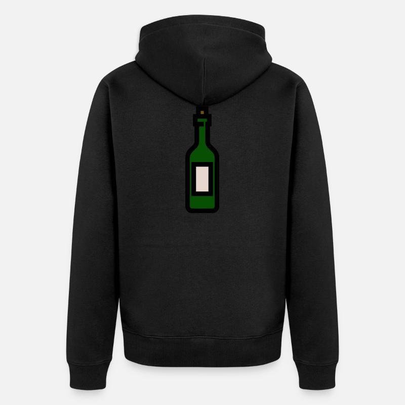 Weinflasche - Unisex Premium Bio Zip Hoodie - Schwarz