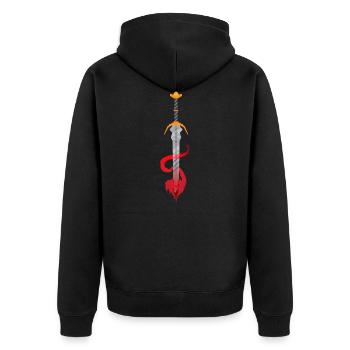Épée de chevalier fantastique médiévale - Veste à capuche bio Premium Unisexe - noir - Dos - Nico (187cm)