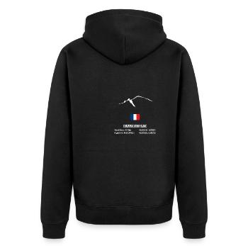 montagne aiguille midi drapeau leewarddesign - Veste à capuche bio Premium Unisexe - noir - Dos - Nico (187cm)