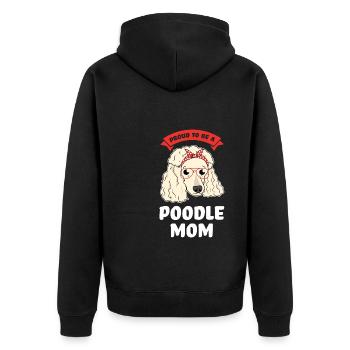 Pudel Pudel Mama Pudel Geschenk - Unisex Premium Bio Zip Hoodie - Schwarz - Hinten - Nico (187cm)