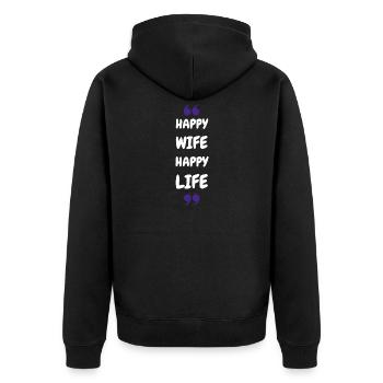 Femme Heureuse Vie Heureuse - Veste à capuche bio Premium Unisexe - noir - Dos - Nico (187cm)