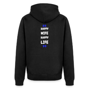 Femme Heureuse Vie Heureuse - Veste à capuche bio Premium Unisexe - noir - Dos - Nico (187cm)