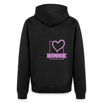 Bachelorette Bonnie - Unisex Premium Bio Zip Hoodie - Schwarz - Hinten - Nico (187cm)