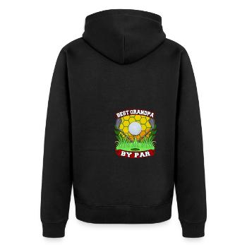 Best Grandpa By Par Granddad Fathers Day - Unisex Premium Organic Zip Hoodie - black - Back - Nico (187cm)